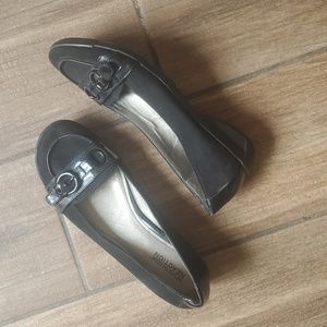 Reaction Kenneth Cole Ace Obsession Black Patent Leather and Suede Slip On Shoes
